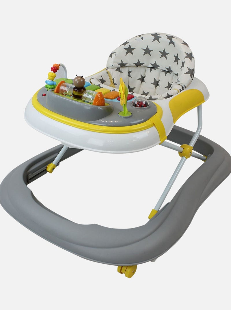 Trotteur bébé évolutif musical pliable réglable en hauteur - Monsieur Bébé Jaune - Kiabi