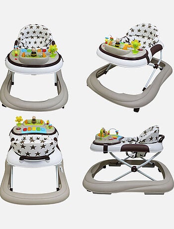 Trotteur bébé évolutif musical pliable réglable en hauteur - Monsieur Bébé