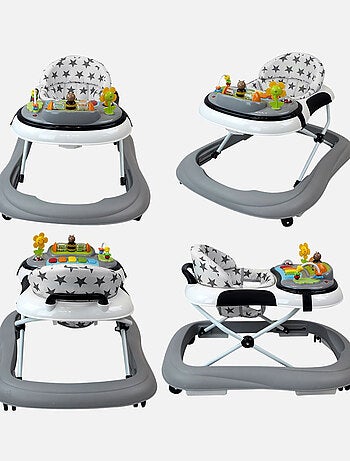 Trotteur bébé évolutif musical pliable réglable en hauteur - Monsieur Bébé