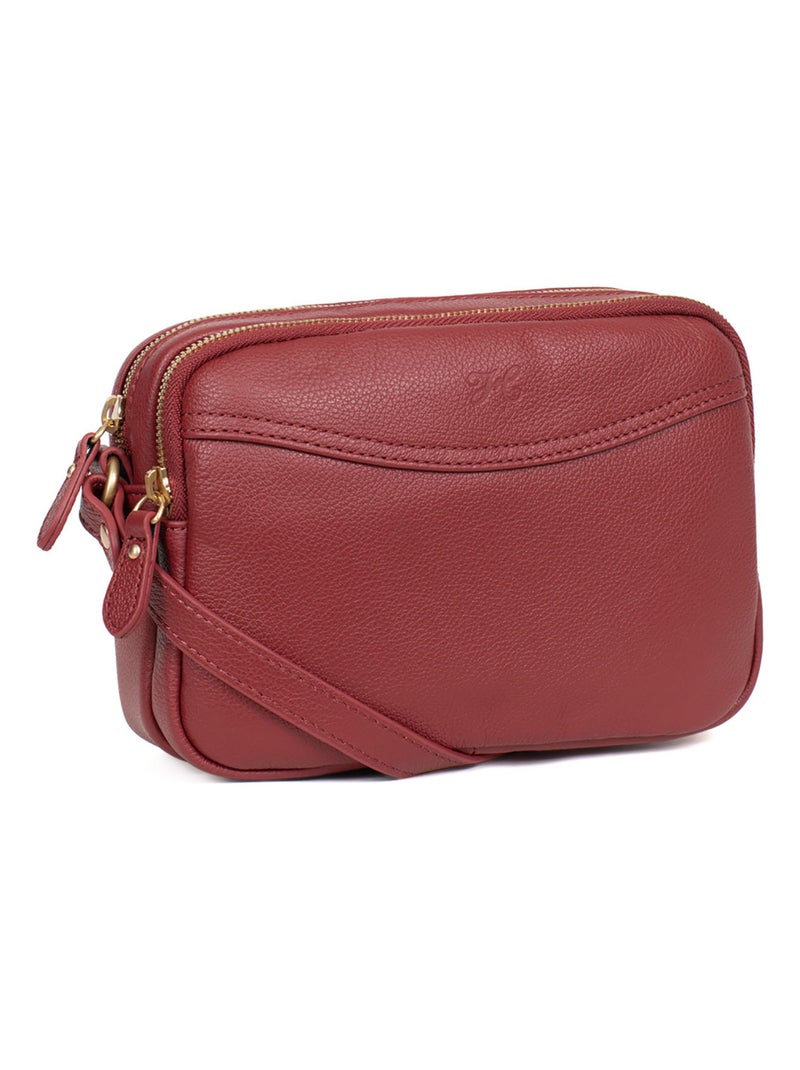Trotteur  Cuir OLIVIA Rouge carmin - Kiabi