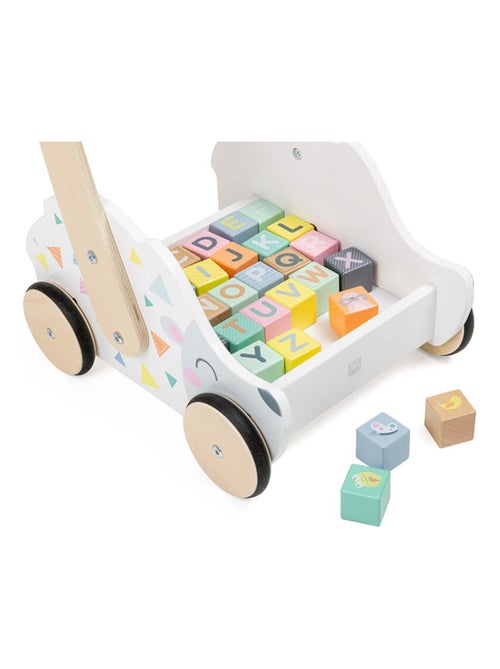 Trotteur en bois avec cubes à jouer - Kiabi
