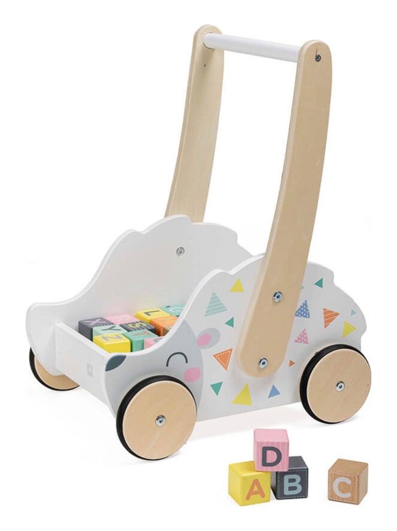 Trotteur en bois avec cubes à jouer Multicolore - Kiabi