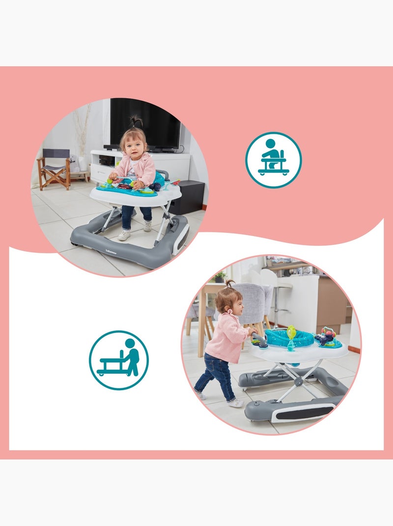 Trotteur Pousseur Bébé 5 en 1 - Réglable en Hauteur - Pliable - Dès 6 mois 'Babymoov' Bleu - Kiabi
