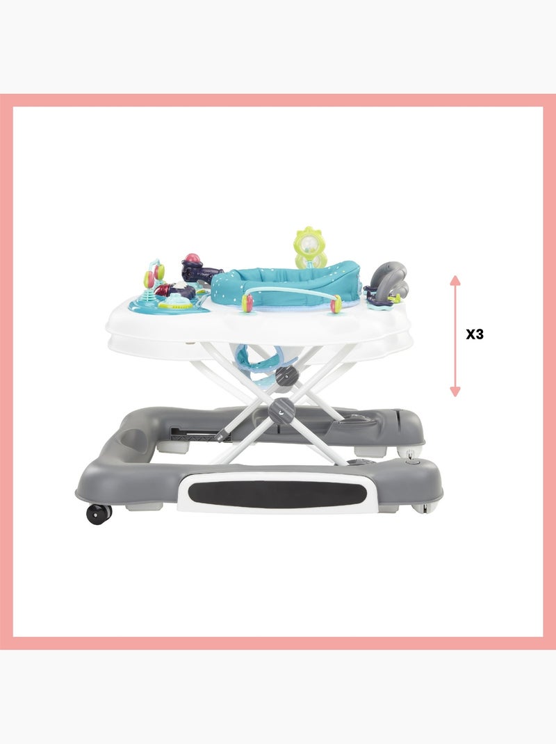 Trotteur Pousseur Bébé 5 en 1 - Réglable en Hauteur - Pliable - Dès 6 mois 'Babymoov' Bleu - Kiabi