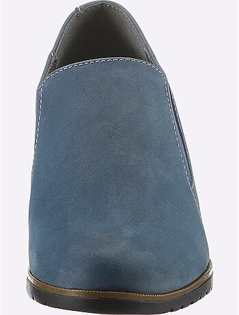 Trotteurs à front haut en cuir velours avec empiècement extensible - Taille standard - Helline