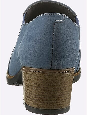Trotteurs à front haut en cuir velours avec empiècement extensible - Taille standard - Helline