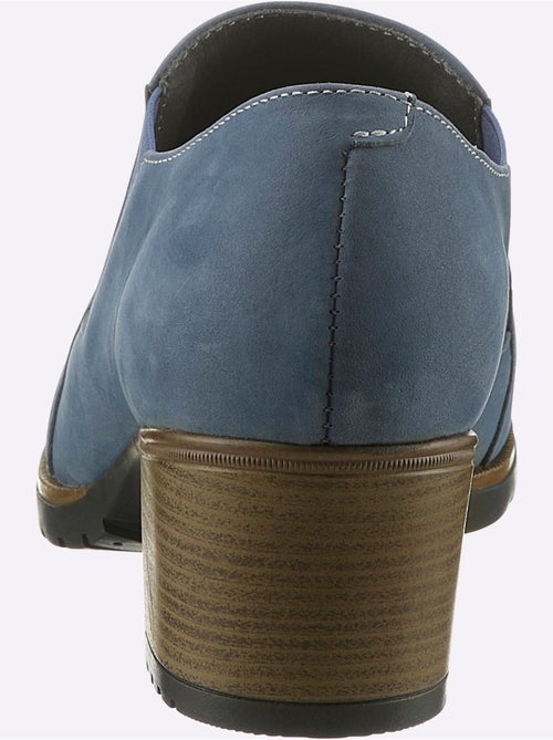 Trotteurs à front haut en cuir velours avec empiècement extensible - Taille standard - Helline - Kiabi