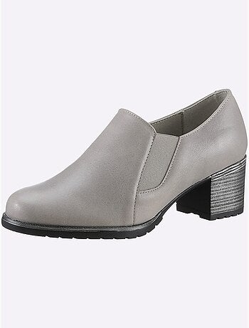 Trotteurs à front haut en cuir velours avec empiècement extensible - Taille standard - Helline