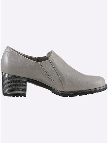 Trotteurs à front haut en cuir velours avec empiècement extensible - Taille standard - Helline