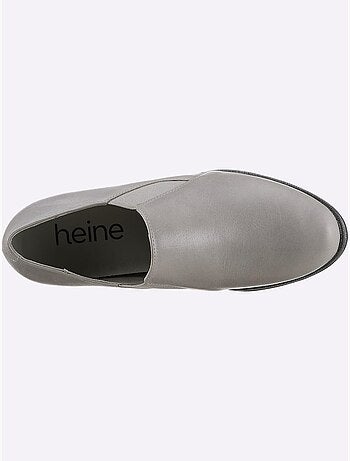 Trotteurs à front haut en cuir velours avec empiècement extensible - Taille standard - Helline