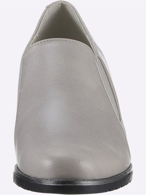 Trotteurs à front haut en cuir velours avec empiècement extensible - Taille standard - Helline - Kiabi