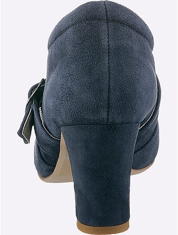 Trotteurs en synthétique velours avec talon bottier et doublure cuir - Taille standard - Helline