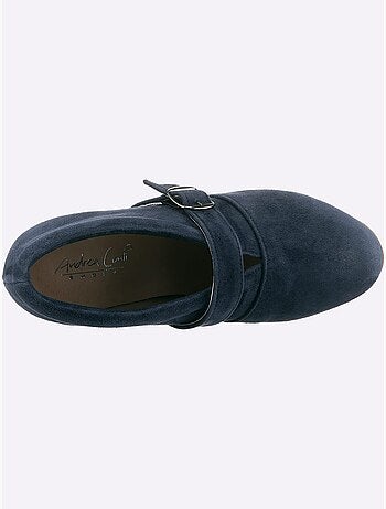 Trotteurs en synthétique velours avec talon bottier et doublure cuir - Taille standard - Helline
