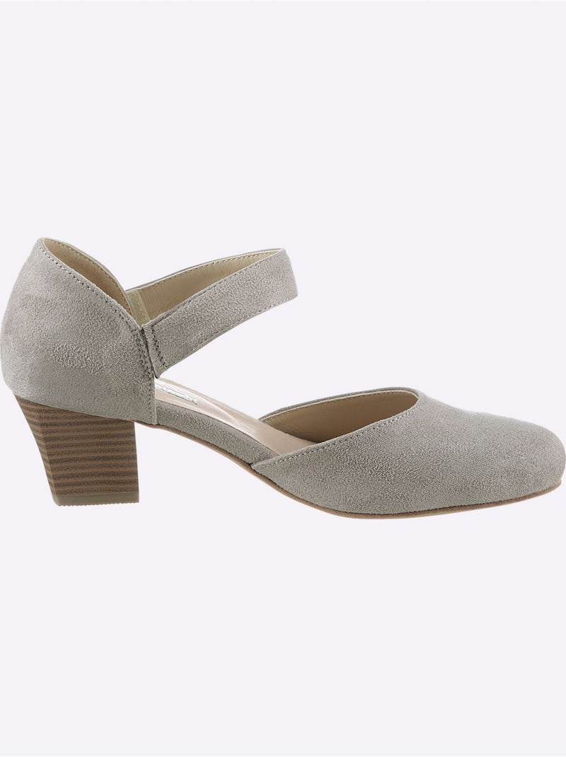 Trotteurs Andrea Conti en microfibre avec bride élastique et talon 45 mm - Taille standard - Witt Gris clair - Kiabi