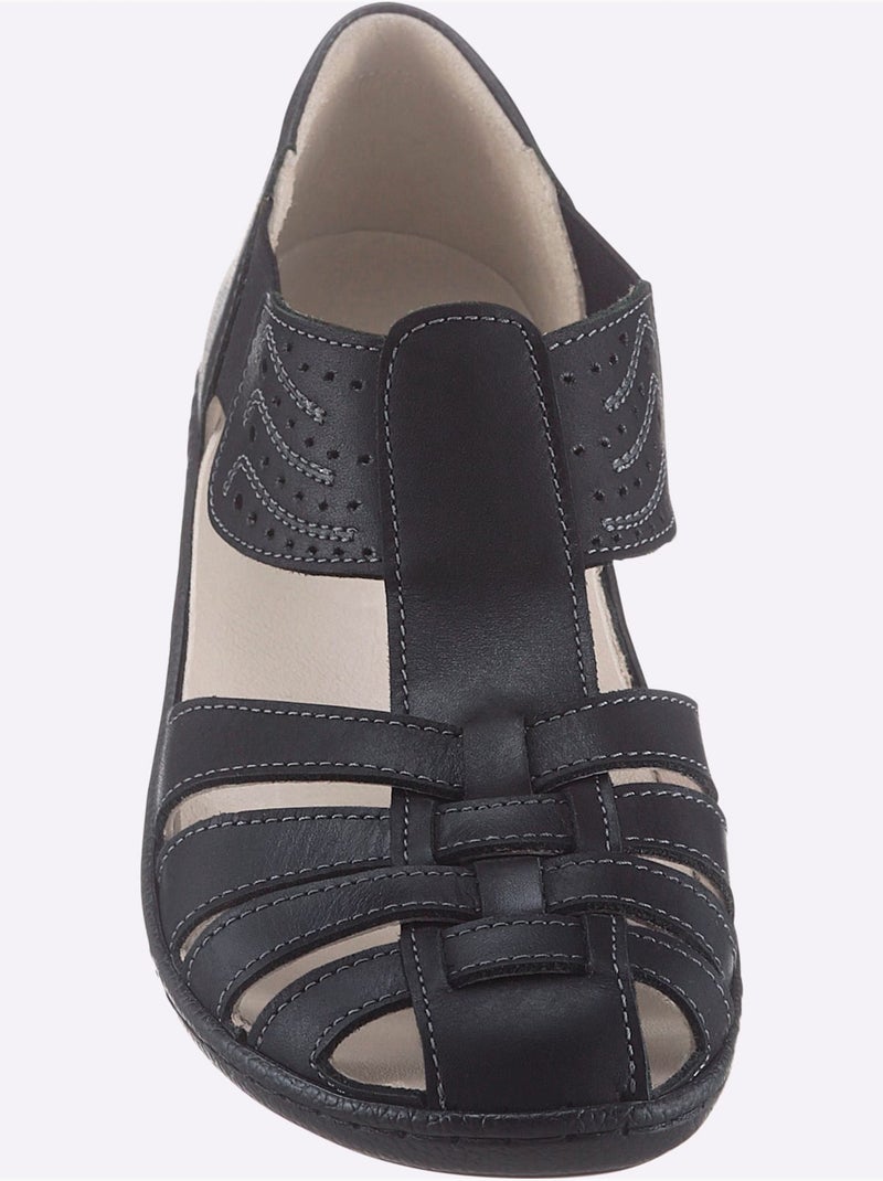 Trotteurs en cuir avec découpe et perforations décoratives - Taille standard - Witt Noir - Kiabi