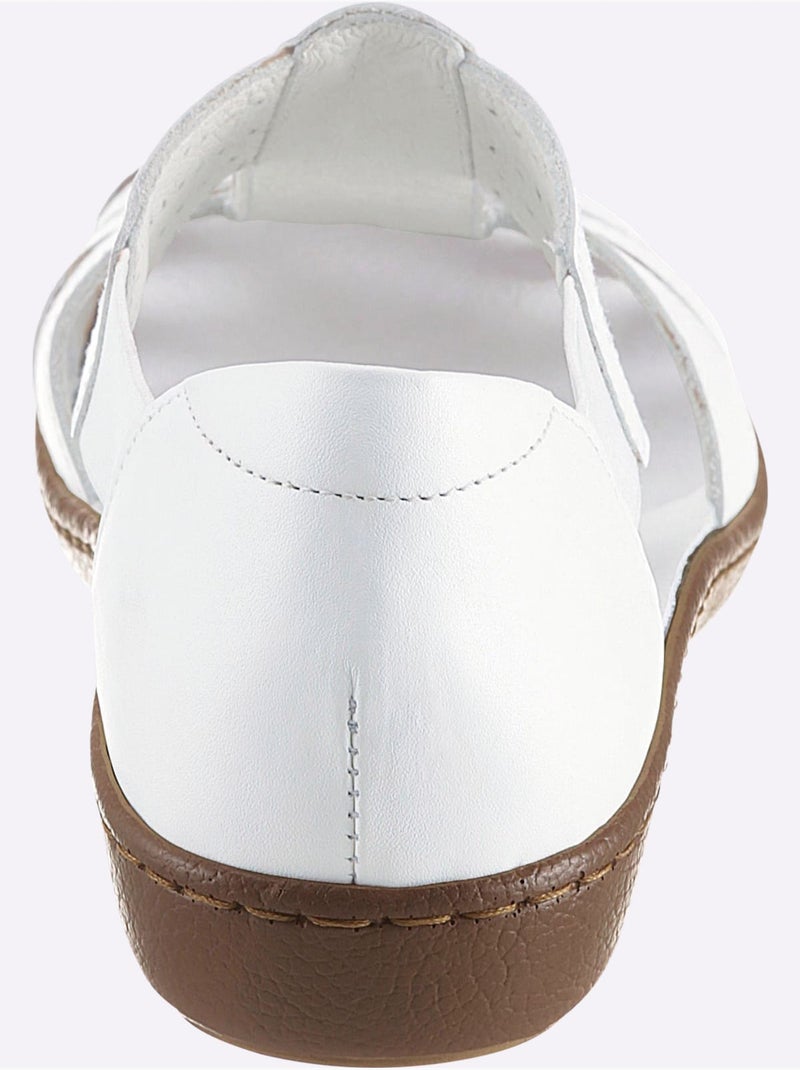 Trotteurs en cuir avec découpes et élastiques latéraux - Taille standard - Witt Blanc - Kiabi