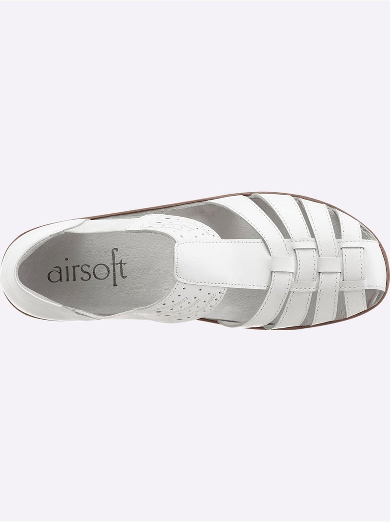 Trotteurs en cuir avec découpes et élastiques latéraux - Taille standard - Witt Blanc - Kiabi