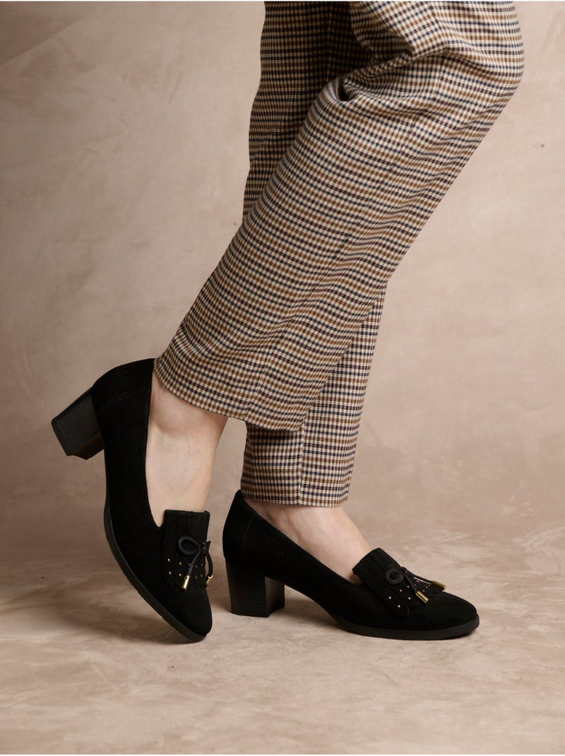 Trotteurs en cuir franges et clous - PEDICONFORT Noir Noir - Kiabi