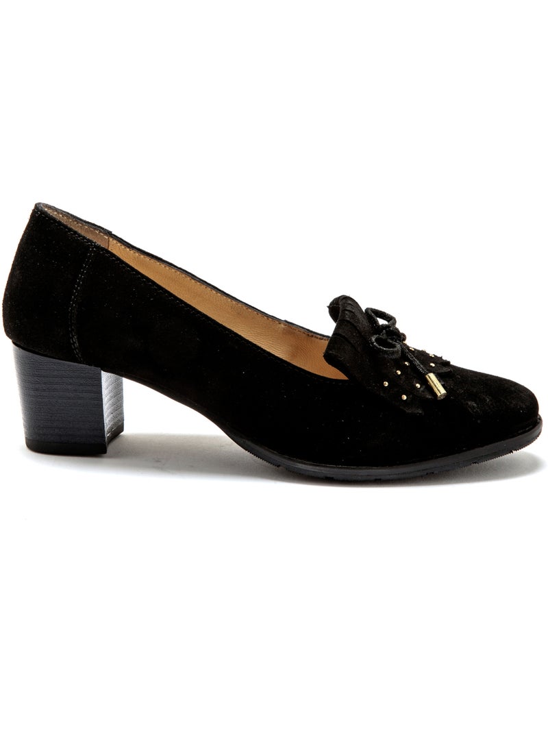 Trotteurs en cuir franges et clous - PEDICONFORT Noir Noir - Kiabi