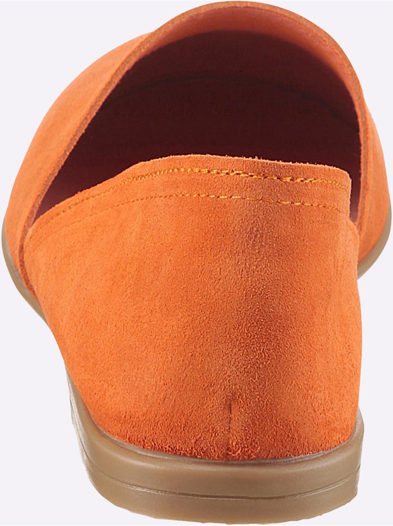 Trotteurs en cuir velours avec semelle intérieure textile - Taille standard - Helline Orange - Kiabi