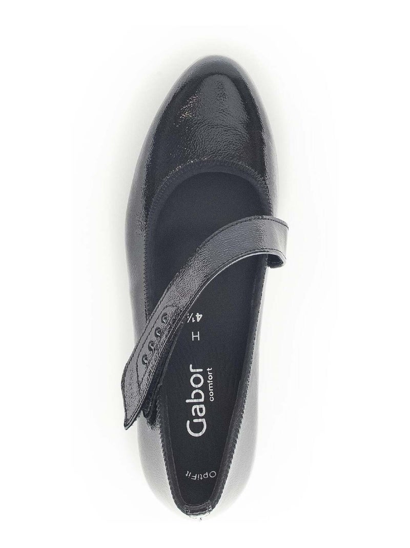 Trotteurs  en cuir vernis Noir - Kiabi