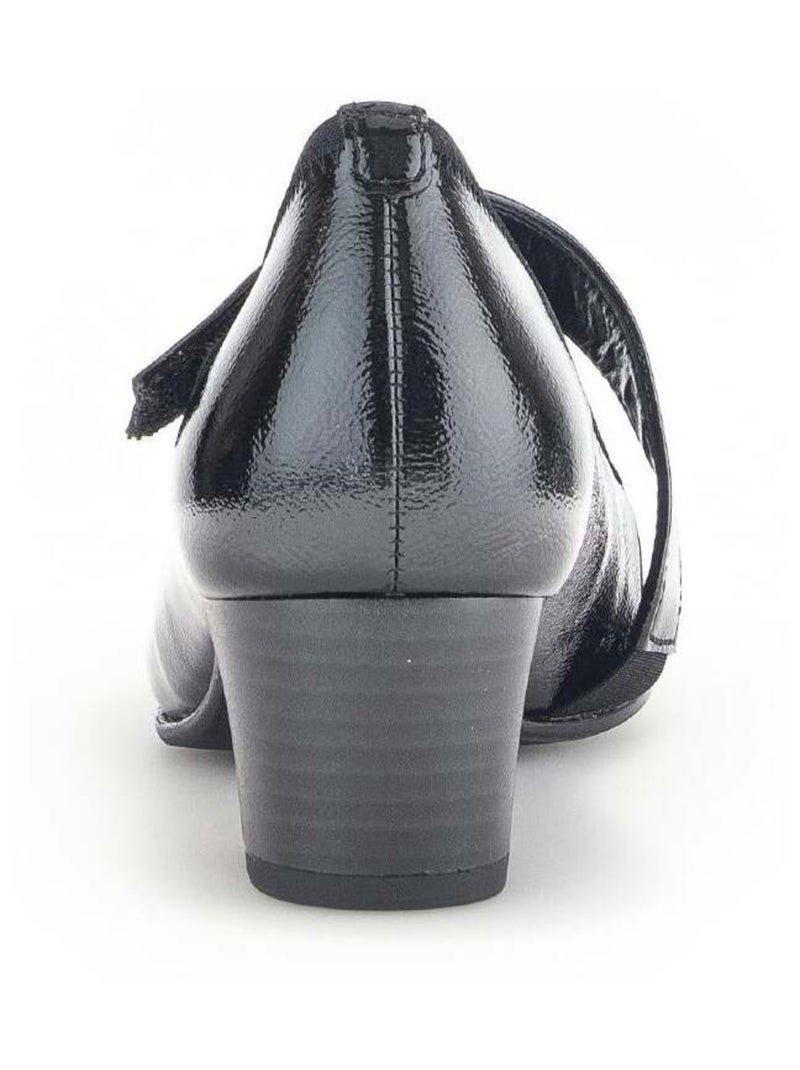 Trotteurs  en cuir vernis Noir - Kiabi