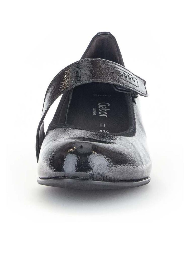 Trotteurs  en cuir vernis Noir - Kiabi
