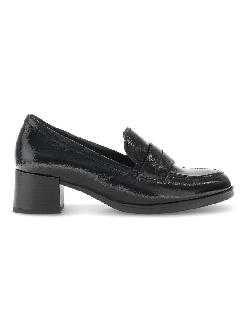 Trotteurs  en cuir vernis Noir - Kiabi