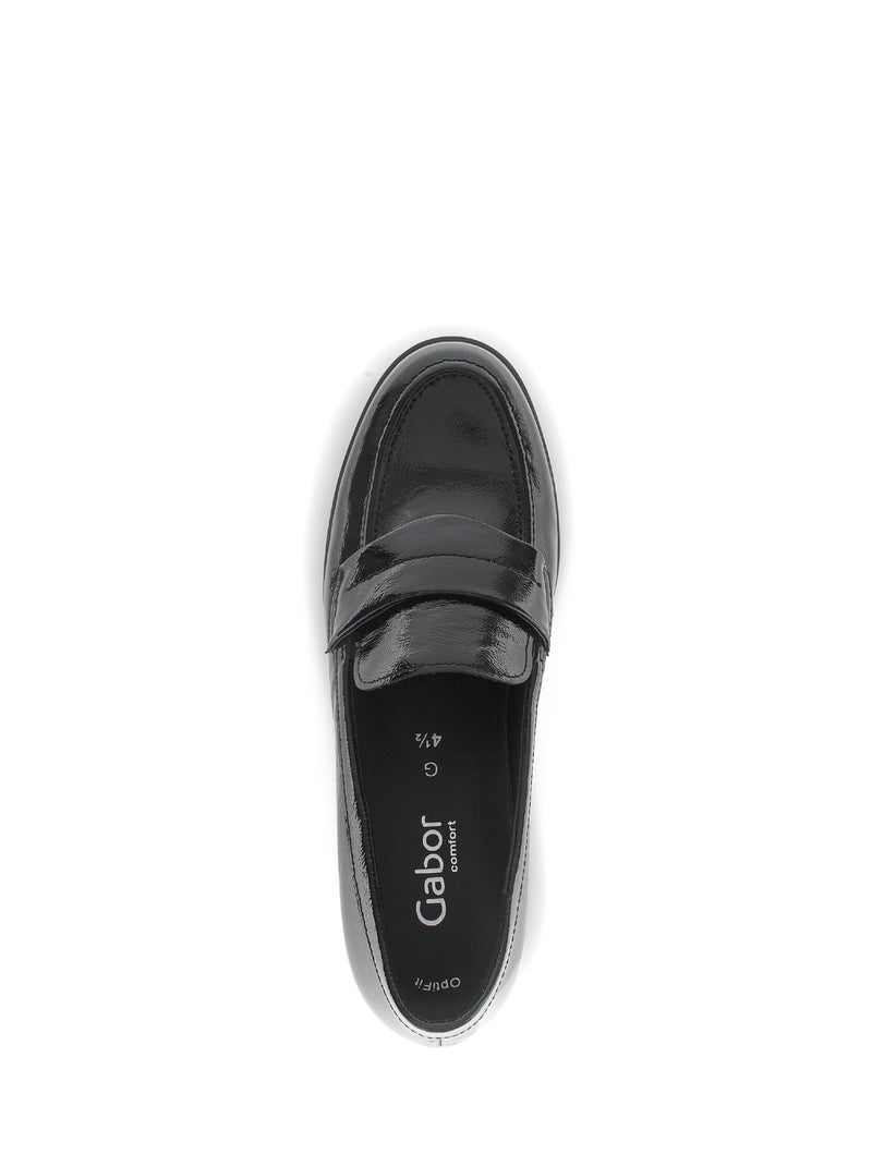 Trotteurs  en cuir vernis Noir - Kiabi