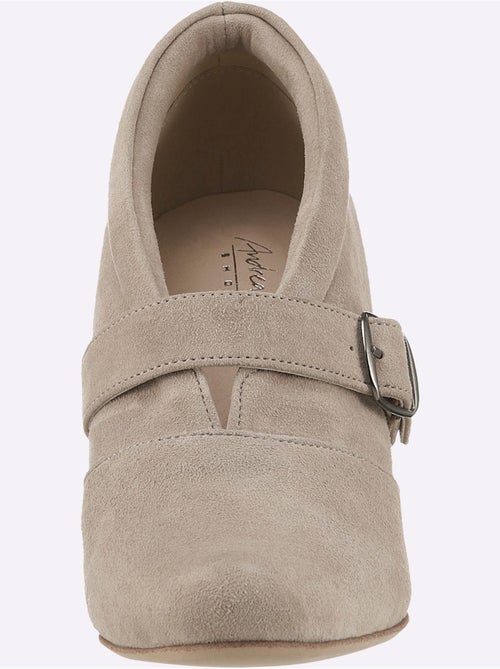 Trotteurs en synthétique velours avec talon bottier et doublure cuir - Taille standard - Helline - Kiabi