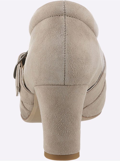 Trotteurs en synthétique velours avec talon bottier et doublure cuir - Taille standard - Helline - Kiabi