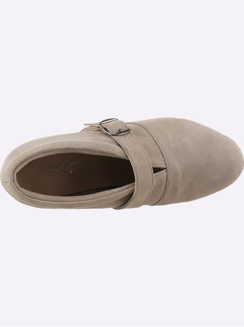 Trotteurs en synthétique velours avec talon bottier et doublure cuir - Taille standard - Helline - Kiabi