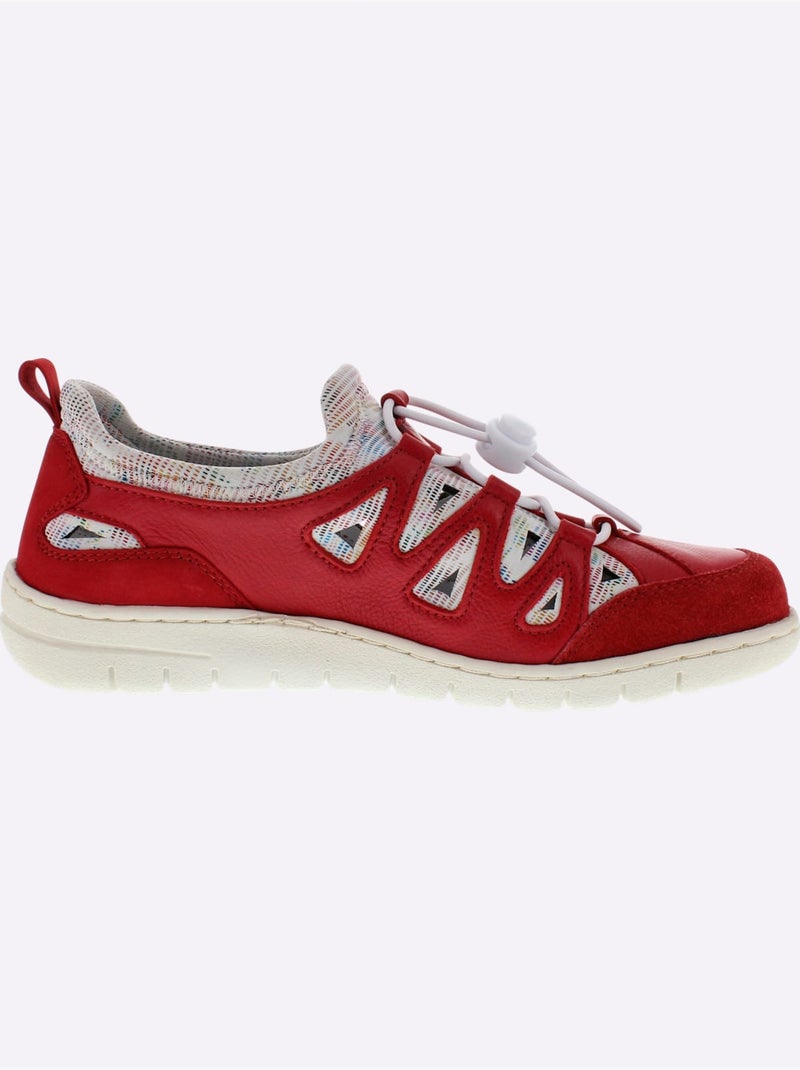 Trotteurs Reflexan en cuir avec lacets élastiques et semelle souple - Taille standard - Witt Rouge - Kiabi