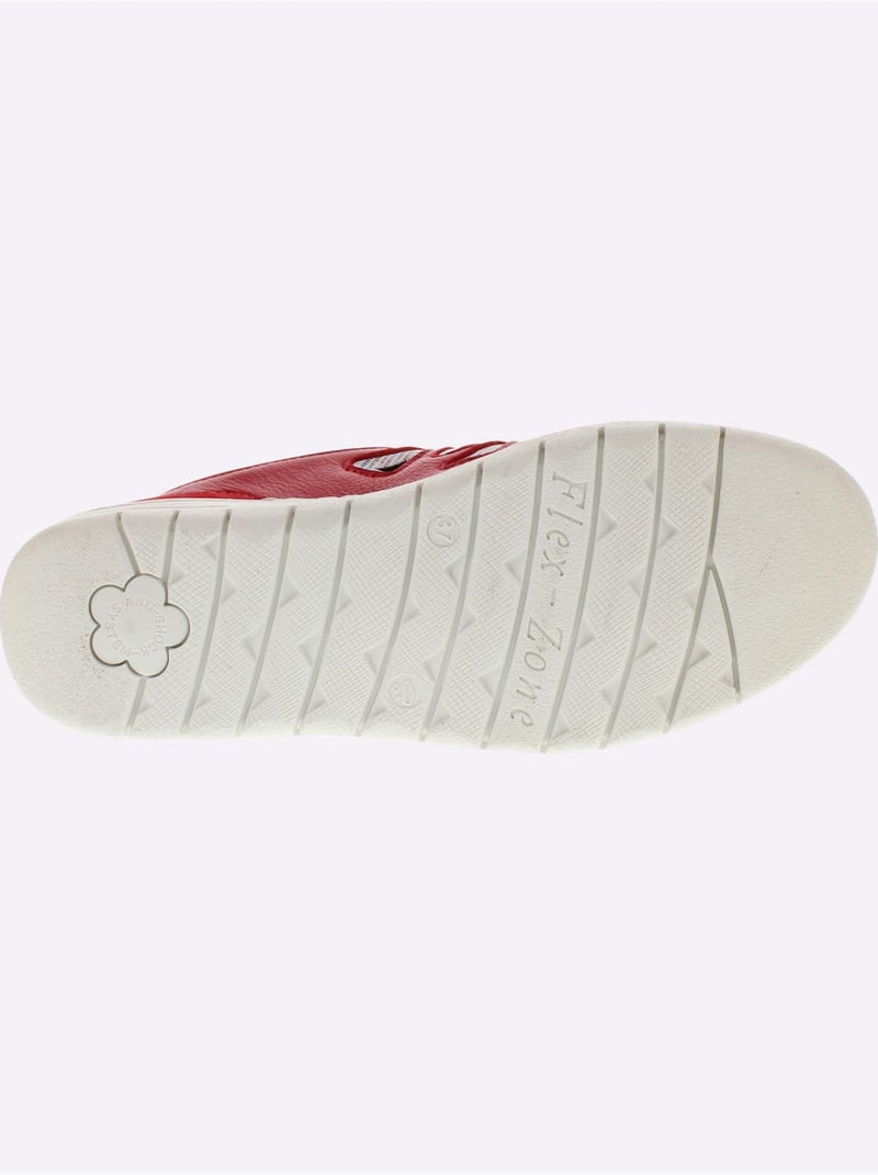 Trotteurs Reflexan en cuir avec lacets élastiques et semelle souple - Taille standard - Witt Rouge - Kiabi