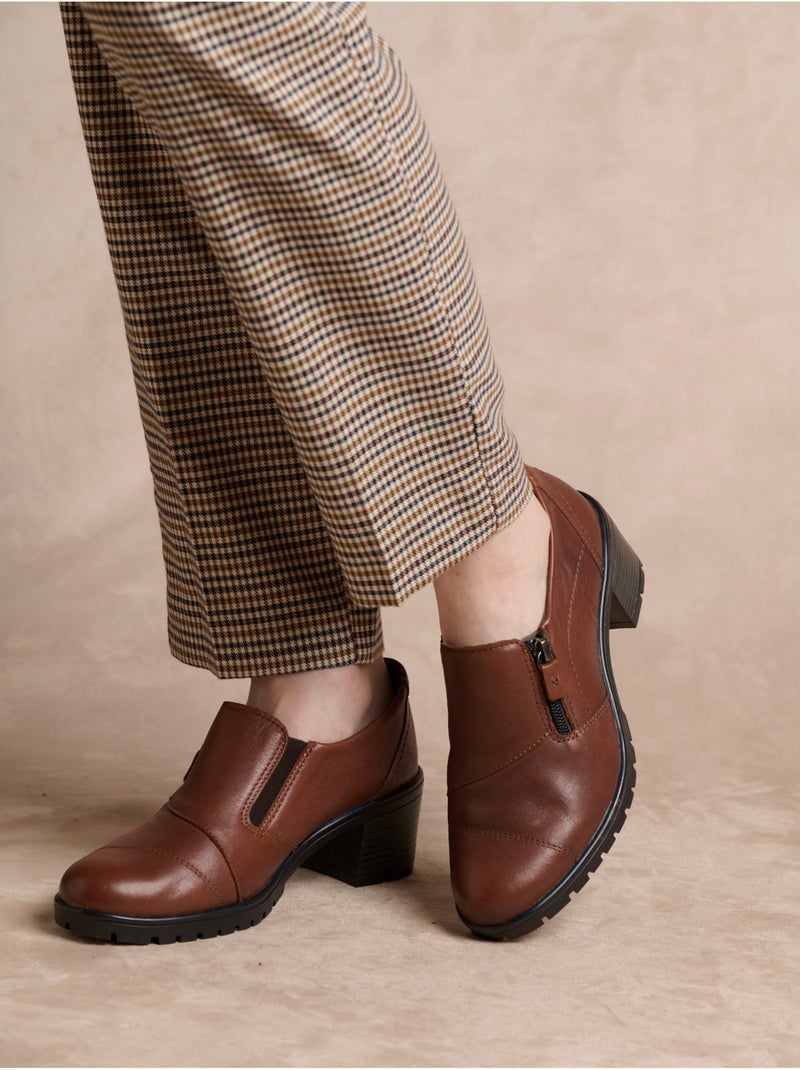 Trotteurs zippés talon 4,5 cm - PEDICONFORT Marron - Kiabi
