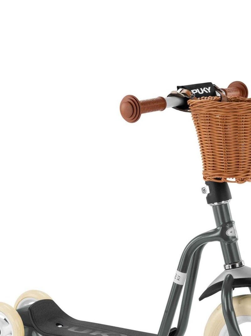 Trottinette 3 roues grise avec béquille et panier Puky LR Gris - Kiabi