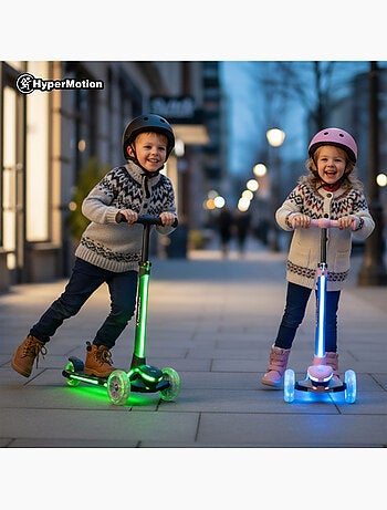 Trottinette 3 Roues HyperMotion BECKY LED dès 3 ans