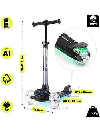 Trottinette 3 Roues HyperMotion BECKY LED dès 3 ans