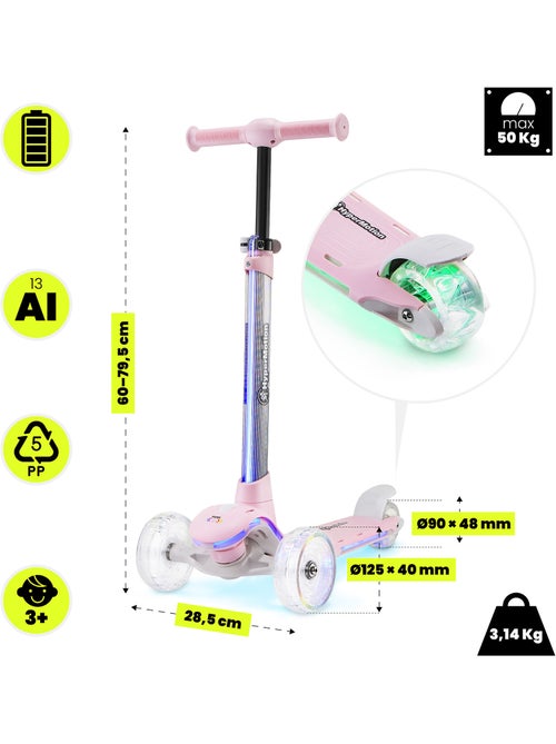 Trottinette 3 roues hypermotion becky led dès 3 ans - Kiabi Trottinette 3 roues hypermotion becky led dès 3 ans - Kiabi