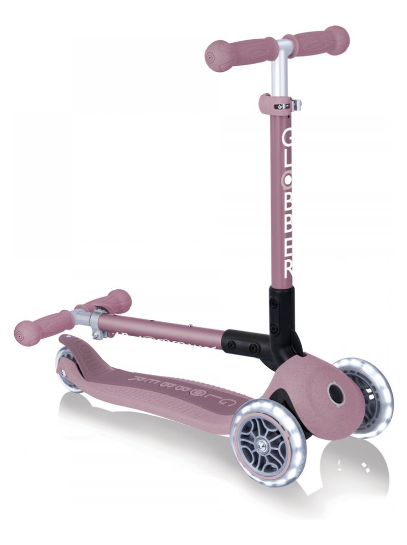 Trottinette 3 roues JUNIOR FOLDABLE LIGHTS ECOLOGIC Rose parme - Kiabi
