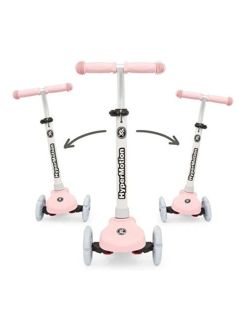 Trottinette 3 roues LED rose réglable max 50kg HyperMotion - Kiabi