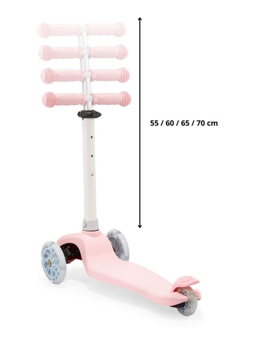 Trottinette 3 roues LED rose réglable max 50kg HyperMotion - Kiabi
