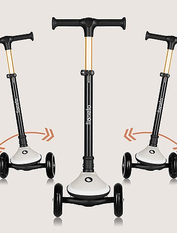 Trottinette 3 roues LIONELO Mey - Roues éclairées - Pliable - Hauteur réglable - Panier inclus