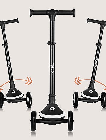 Trottinette 3 roues LIONELO Mey - Roues éclairées - Pliable - Hauteur réglable - Panier inclus