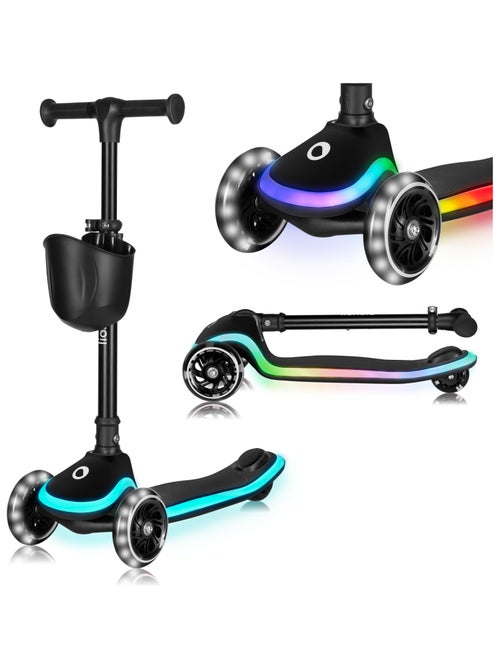 Trottinette 3 roues LIONELO Mey - Roues éclairées - Pliable - Hauteur réglable - Panier inclus - Kiabi Trottinette 3 roues LIONELO Mey - Roues éclairées - Pliable - Hauteur réglable - Panier inclus - Kiabi