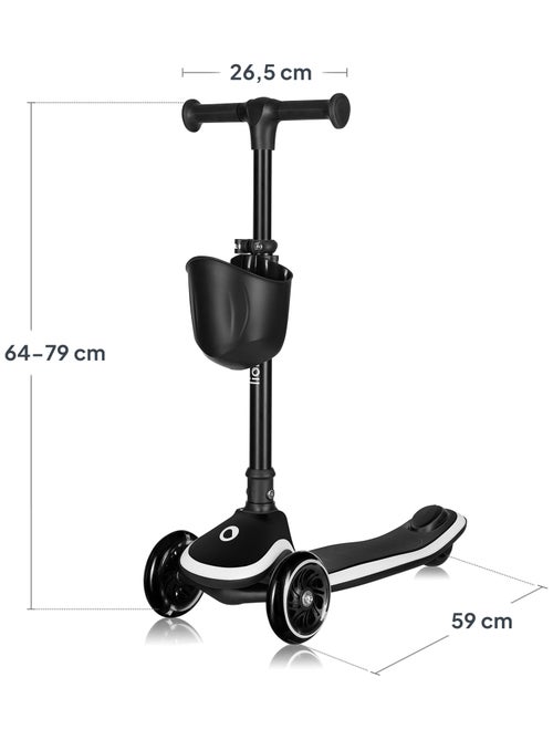 Trottinette 3 roues LIONELO Mey - Roues éclairées - Pliable - Hauteur réglable - Panier inclus - Kiabi Trottinette 3 roues LIONELO Mey - Roues éclairées - Pliable - Hauteur réglable - Panier inclus - Kiabi