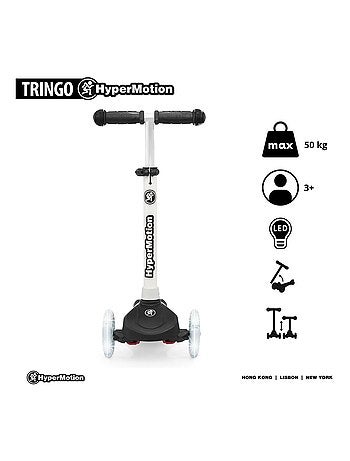 Trottinette 3 roues lumineuses LED réglable 50kg HyperMotion