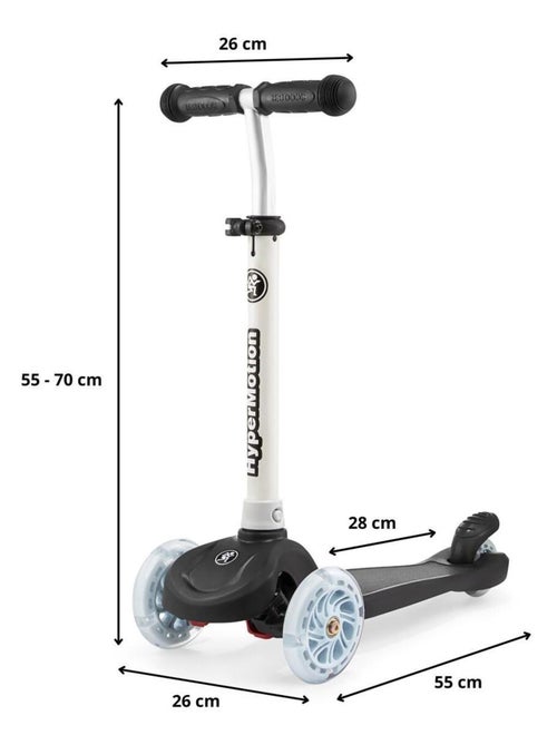 Trottinette 3 roues lumineuses LED réglable 50kg HyperMotion - Kiabi