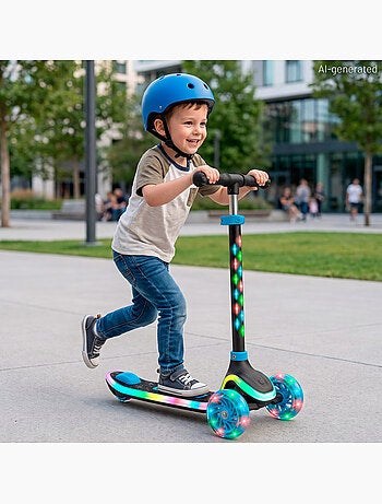 Trottinette à 3 roues avec lumières +3 ans - evo