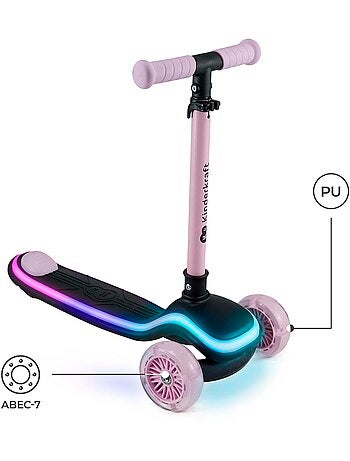 Trottinette à trois roues avec lumières led pour enfant